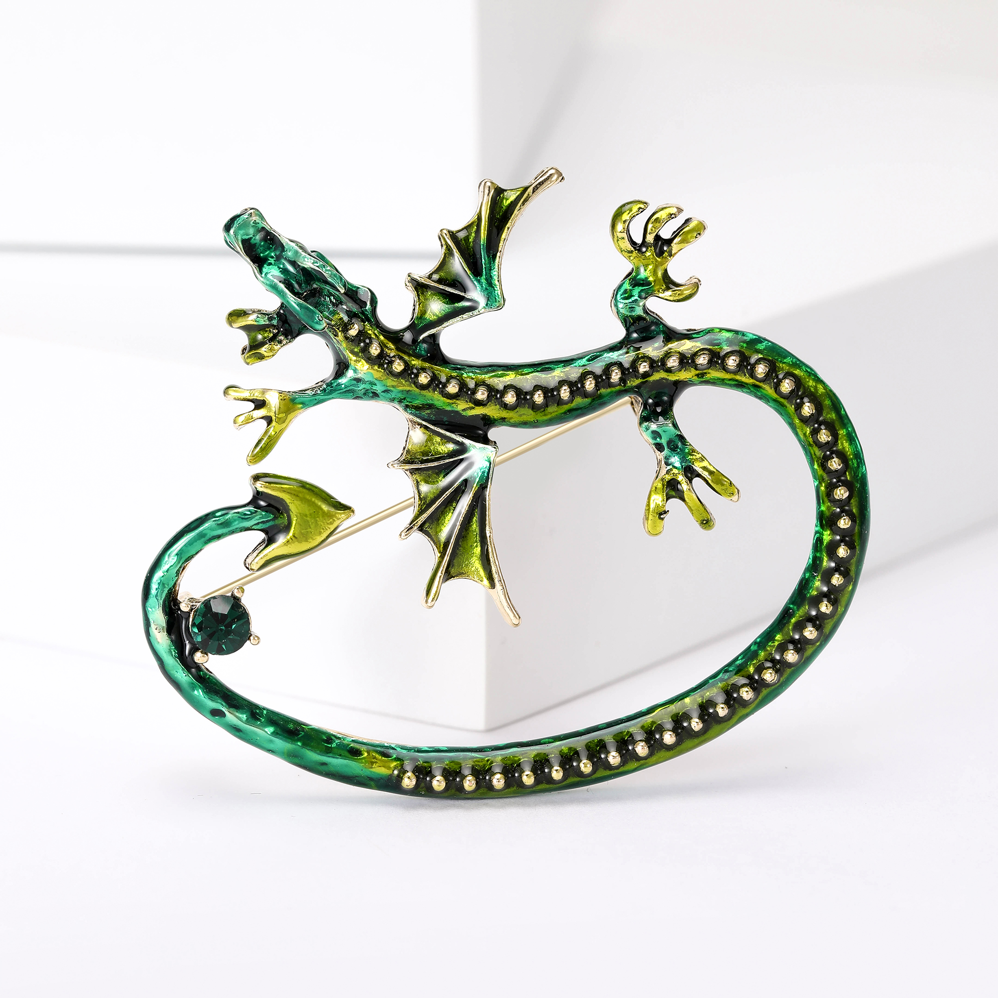 Ziyang Accessories 2023 New Chinese-style oil-drop Long Tail Dragon brooch, high-end women's personalized and fashionable brooch, elegant brooch, coat cardigan with accessories Factory direct sales Specification image