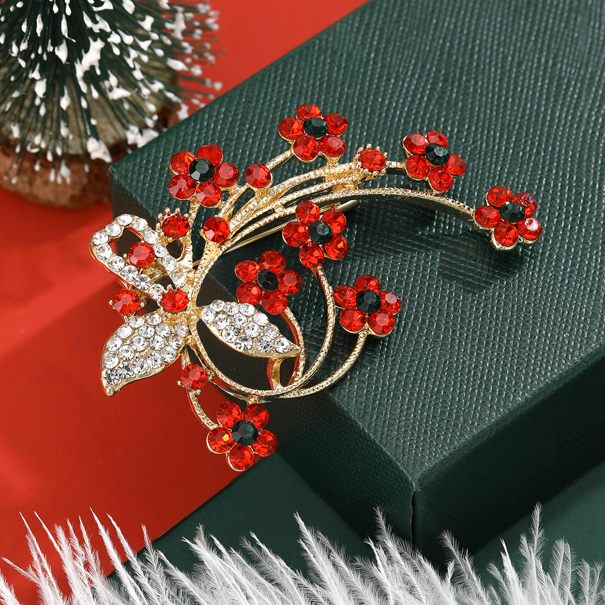 Ziyang Accessories 2023 New Chinese-style water diamond Plum Blossom brooch, high-end women's personalized and fashionable brooch, elegant brooch, coat cardigan, accessories factory direct sales Specification image
