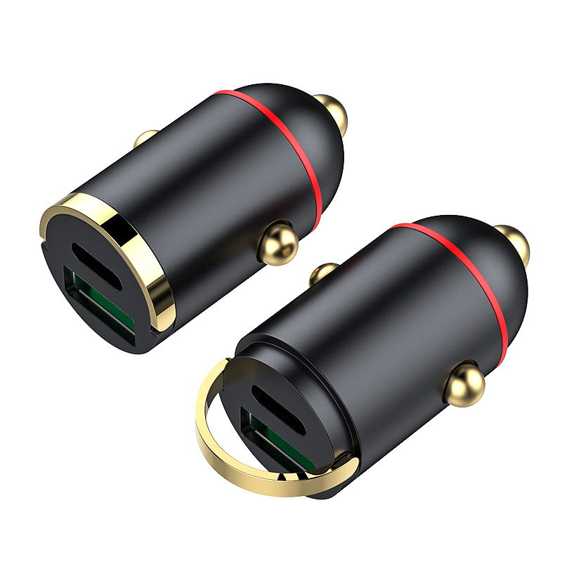 New car charger one tow two 5a super fast charge multi-function cigarette light mini pull ring 100w flash charging car charger Item Picture