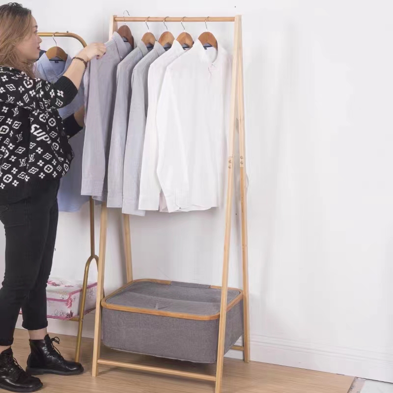 Floor-standing clothes drying rack, bedroom hanging rack, modern internet-famous household coat rack, simple balcony storage rack Application Scenario