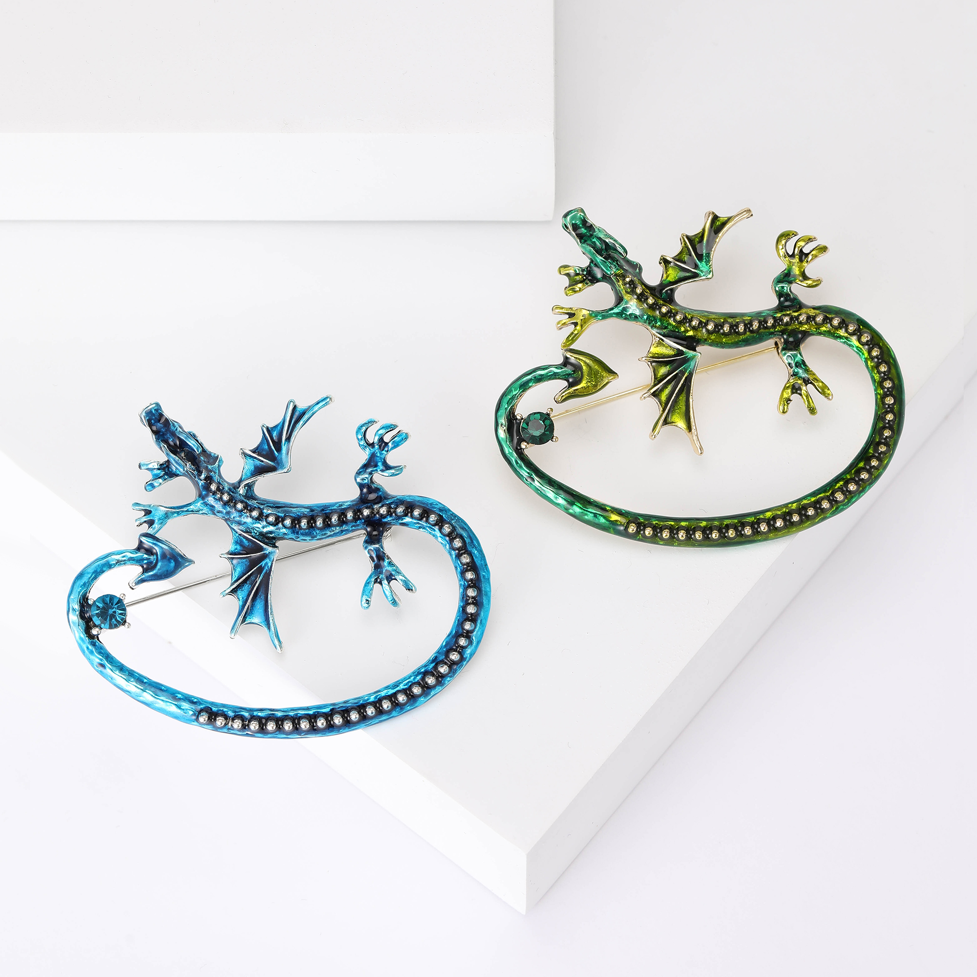 Ziyang Accessories 2023 New Chinese-style oil-drop Long Tail Dragon brooch, high-end women's personalized and fashionable brooch, elegant brooch, coat cardigan with accessories Factory direct sales