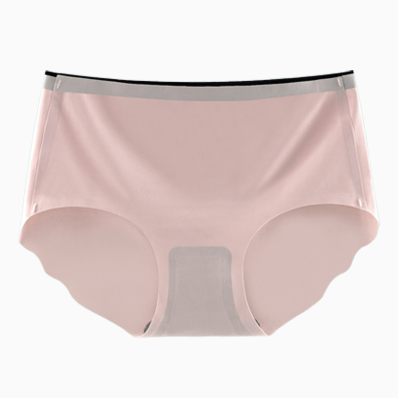 [High quality] Summer new cooling ice silk underwear mid-waist breathable seamless cotton crotch women's briefs Item Picture