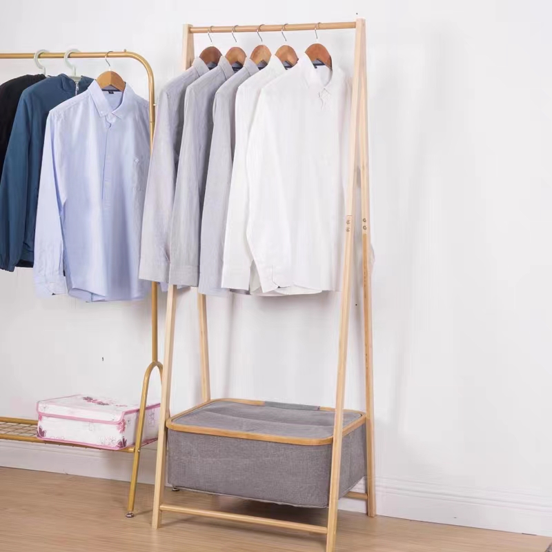 Floor-standing clothes drying rack, bedroom hanging rack, modern internet-famous household coat rack, simple balcony storage rack Specification image