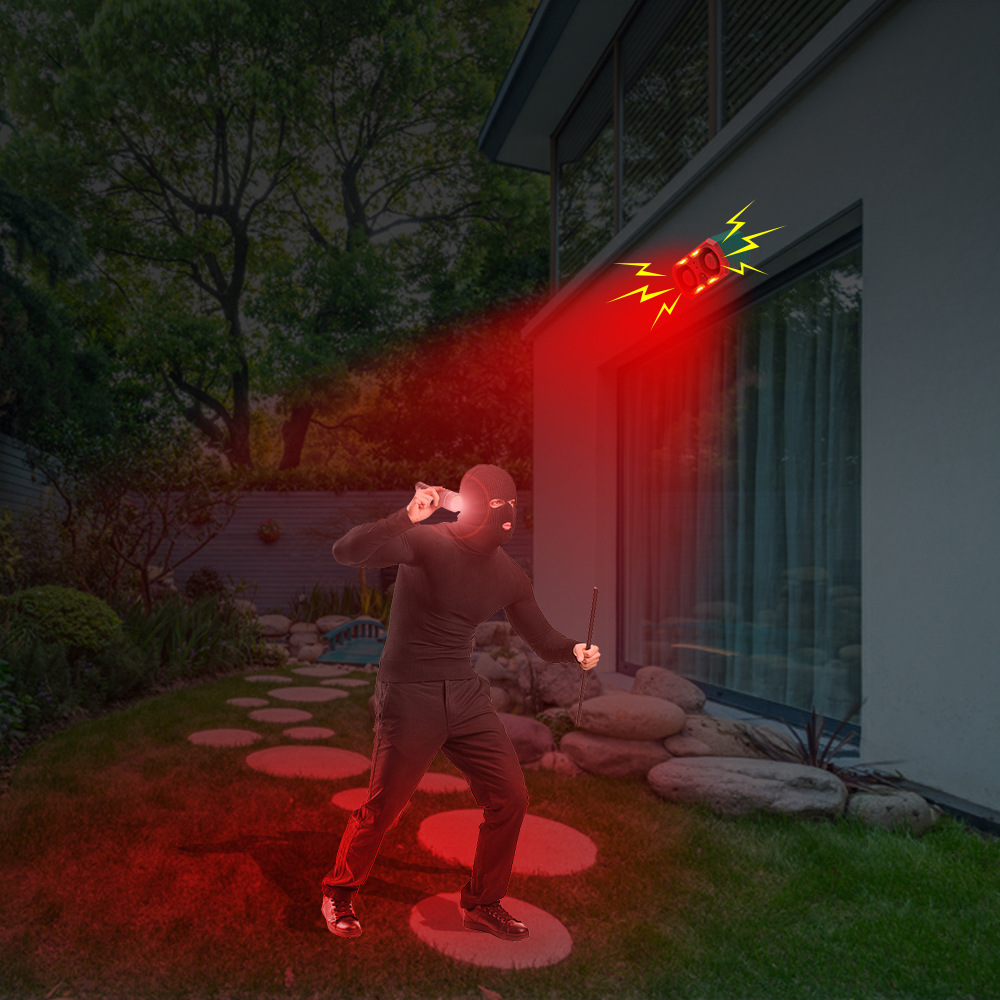 【驱兽器】赶野猪太阳能警报灯报警器广播大喇叭24H感应晚上定时详情9