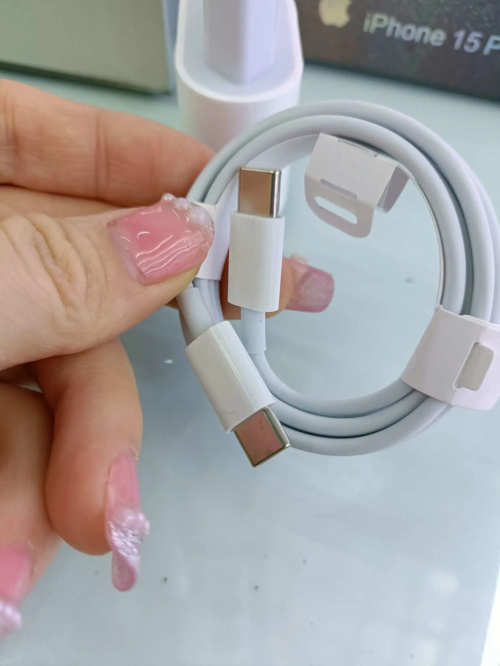 IPhone 15 charger with data cable set, dual-head Type-C charger cable detail image 6