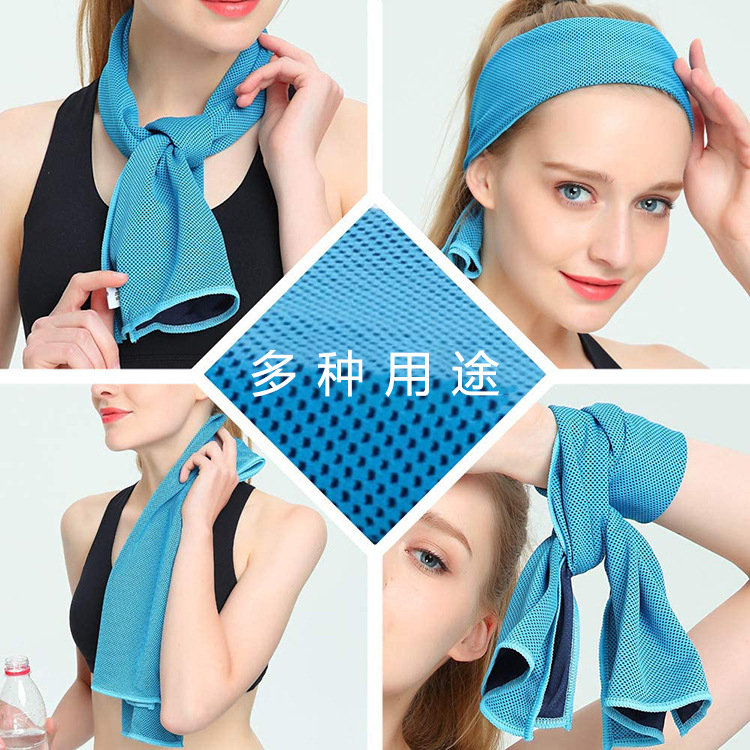 Summer heatstroke prevention cool towel, cold sports towel, quick-drying and cooling cool towel, yoga gym ice towel can be customized with logo. Standard size: 30*90cm, high-elastic silk edge, 50% cold silk, high-end pic 4