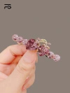 A hit with a girlish heart! Purple crystal heart-shaped spring clip, shining with your sweetness. Limited-time purchase, you'll regret it if you don't buy! Specification image