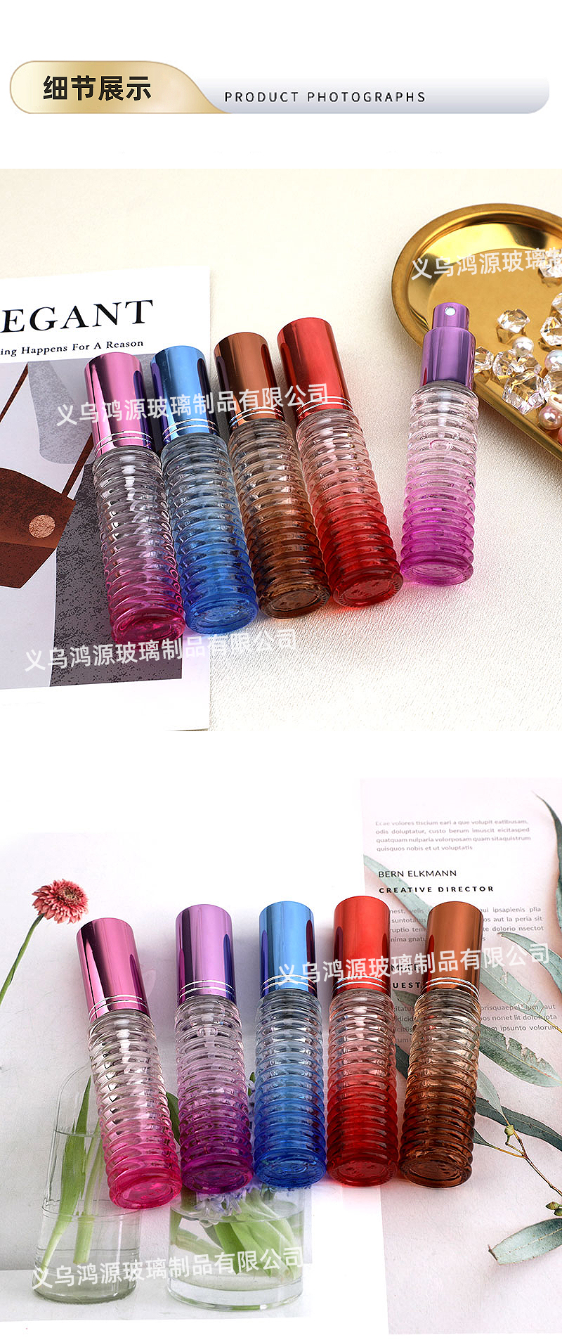 Perfume bottle press 15ml perfume bottle transparent square perfume bottle glass bottle toner fine spray empty bottle pic 5