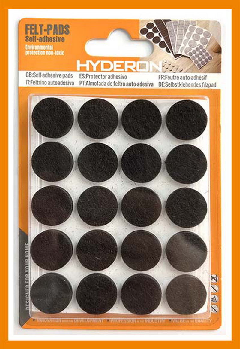 Huidelong Hardware [Factory Direct Sale] Felt table foot pads and furniture foot pads, dark brown and round pic 3