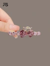 A hit with a girlish heart! Purple crystal heart-shaped spring clip, shining with your sweetness. Limited-time purchase, you'll regret it if you don't buy! Item Picture