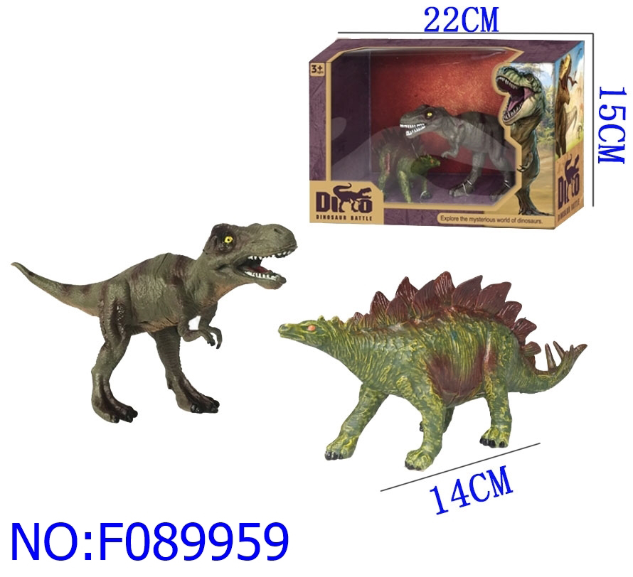 2023新款/2只展示盒装/实心恐龙/外贸爆款/霸王龙/棘背龙/仿真动物/内销超市/地摊小卖部/热销仿真恐龙模型/玩具男孩玩具白底实物图