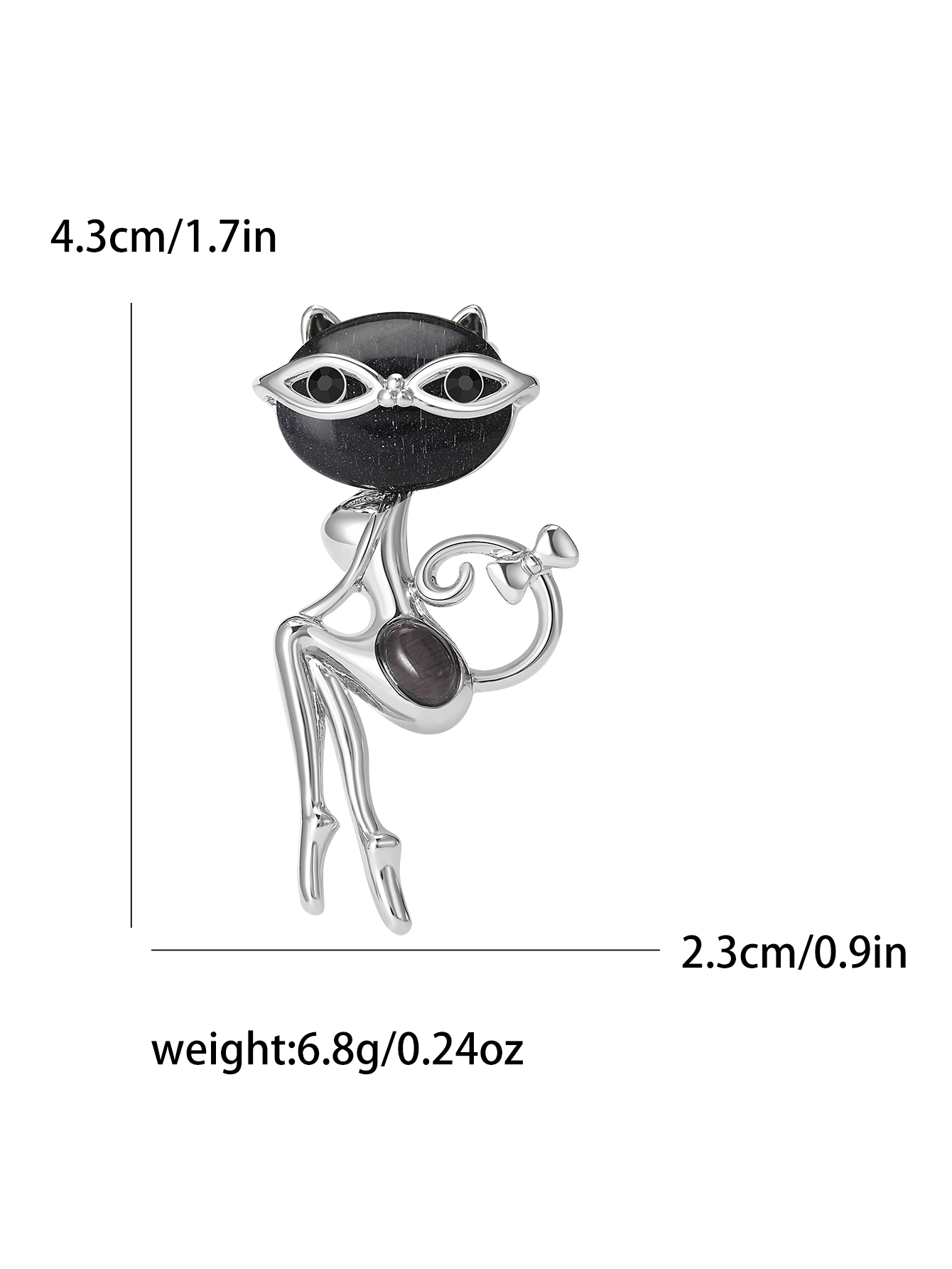 Ziyang Accessories 2023 New Chinese-style water diamond cat's eye Fox brooch, high-end women's personalized and fashionable brooch, elegant brooch, coat cardigan with accessories factory direct sales Application Scenario