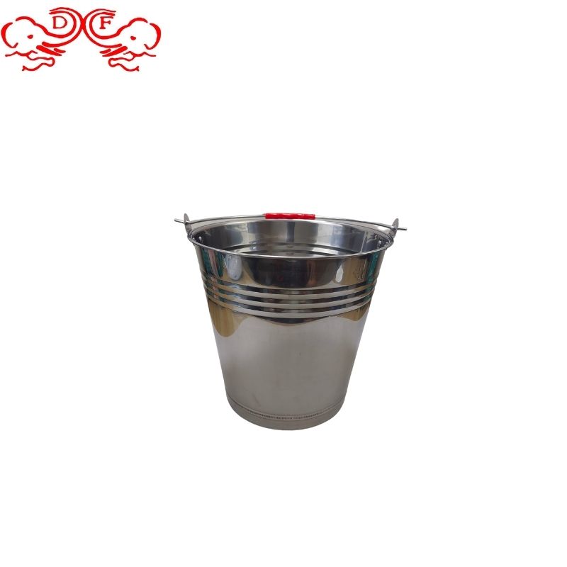 DF99021 stainless steel bucket, slanted, non-magnetic, bright, thickened hand-held bucket, thickened multi-purpose bucket for household use, DF TRADINGHOUSE Item Picture