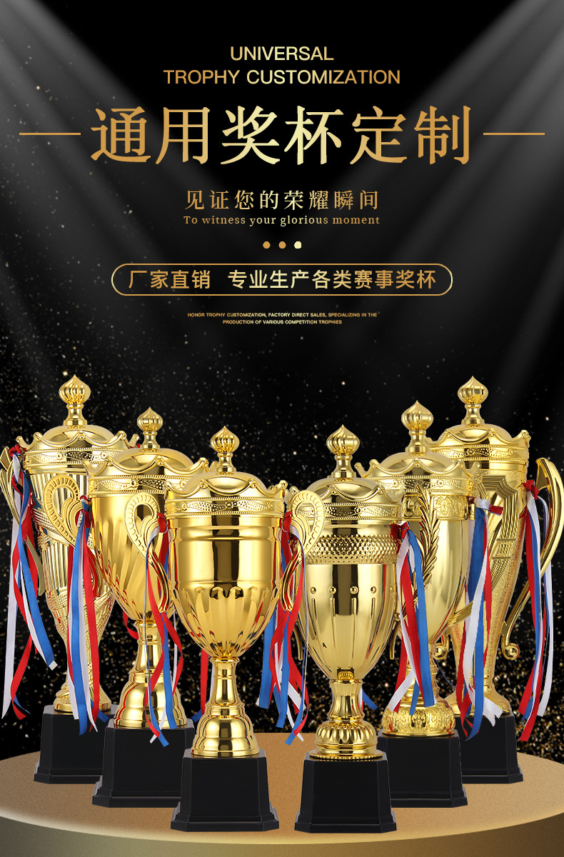 小嘟嘟XDJZ-195798-king通用金属皇冠大奖杯运动会篮球足球皇冠奖杯双耳带盖金杯可加logo详情2