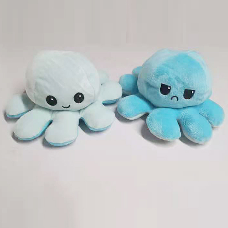 Plush animal toys, solid-color flipped octopuses and octopuses ranging from 20 to 50 centimeters in stock details Picture