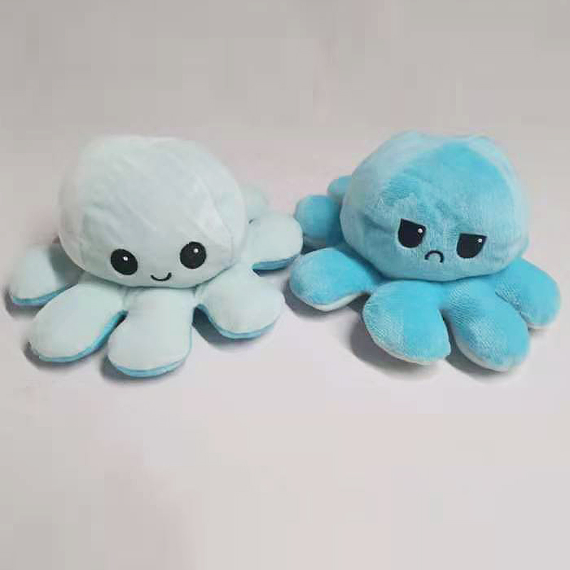 Plush animal toys, solid-color flipped octopuses and octopuses ranging from 20 to 50 centimeters in stock pic 2