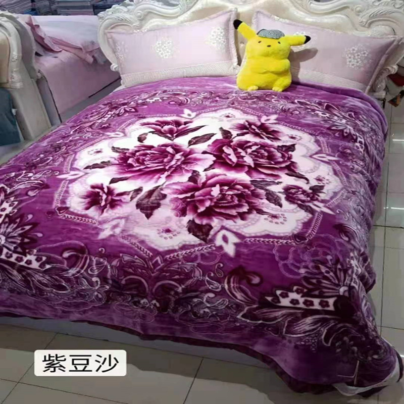 双层拉舍尔压花毛毯加厚超柔双人盖毯冬季春秋冬婚庆礼品毯子团购批发 200*230/180*200尺寸可定做详情5