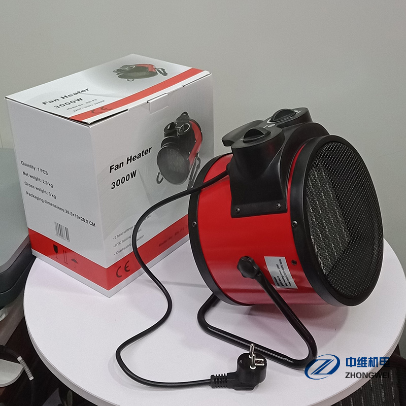 外贸出口欧标插头3KW220V50HZ陶瓷PTC暖风机取暖器 1件8台装 彩盒普通包装 速热小钢炮热风机卧室浴室一体详情4