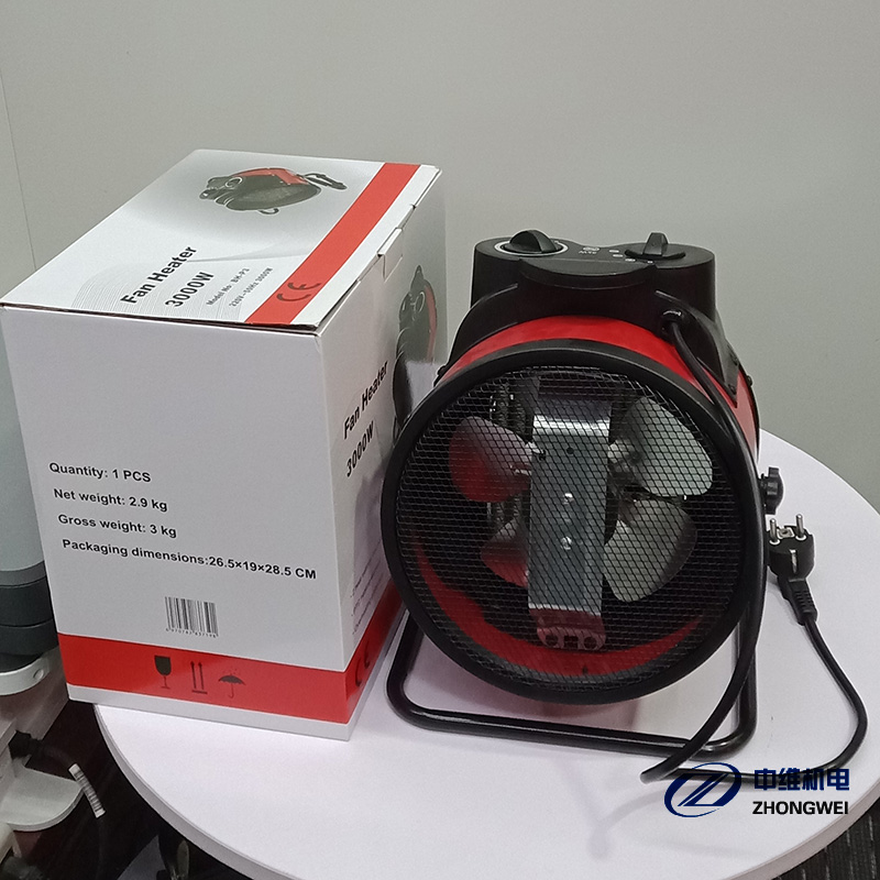 外贸出口欧标插头3KW220V50HZ陶瓷PTC暖风机取暖器 1件8台装 彩盒普通包装 速热小钢炮热风机卧室浴室一体详情5