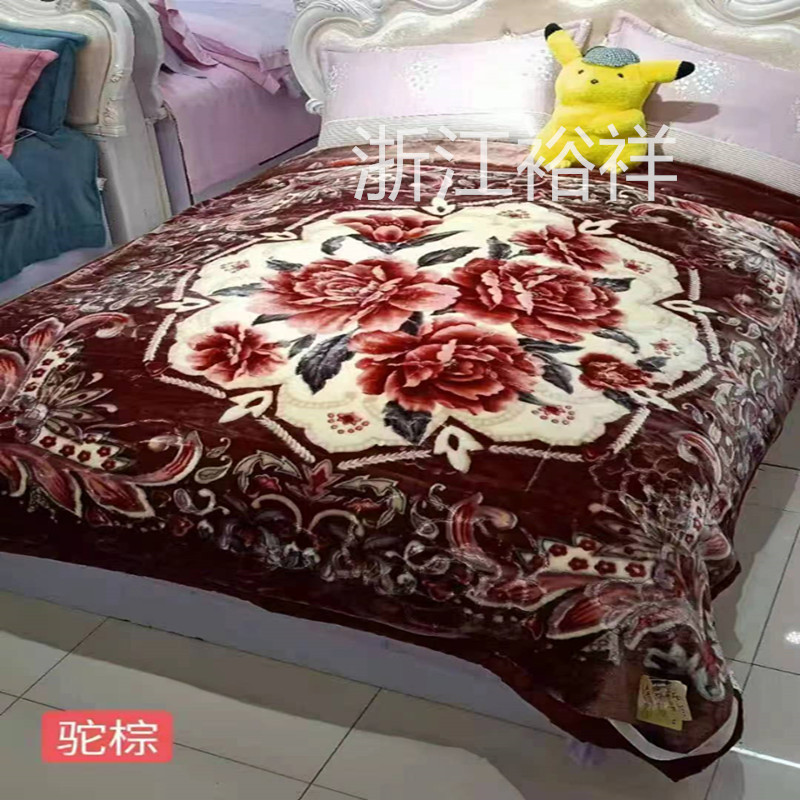双层拉舍尔压花毛毯加厚超柔双人盖毯冬季春秋冬婚庆礼品毯子团购批发 200*230/180*200尺寸可定做详情2