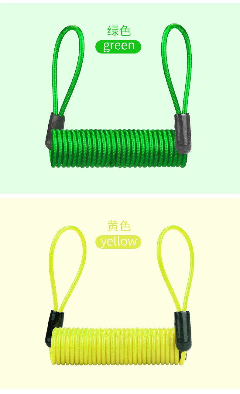230610-1.2自行车弹簧钢丝绳头盔摩托车锁绳 防盗弹簧提醒绳旅行钢丝绳详情14