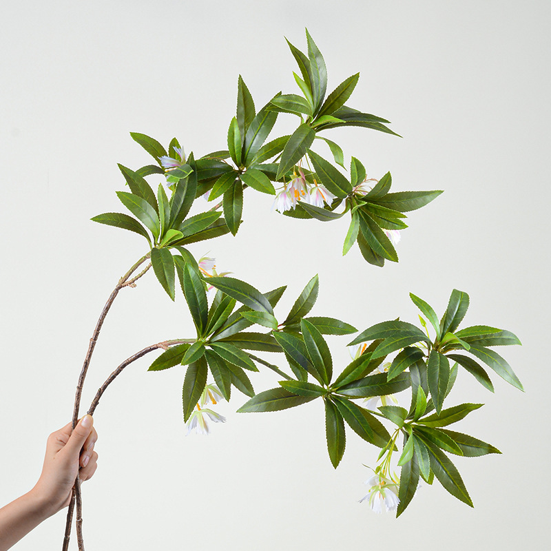 仿真水石榕花新中式禅意绿植手感树叶插花树叶造景叶片假花绿植物详情2