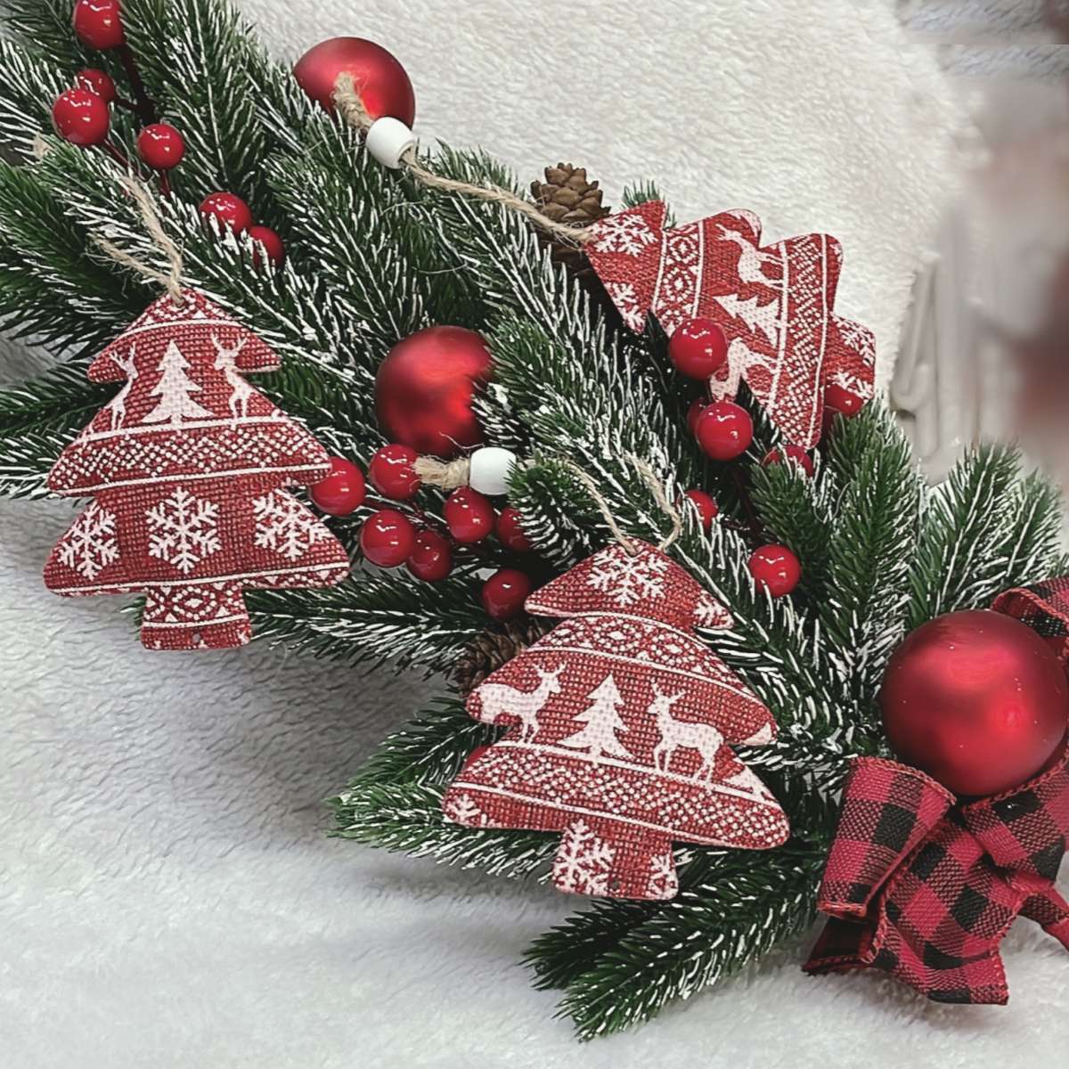 6个装布艺挂件圣诞树装饰详情图2