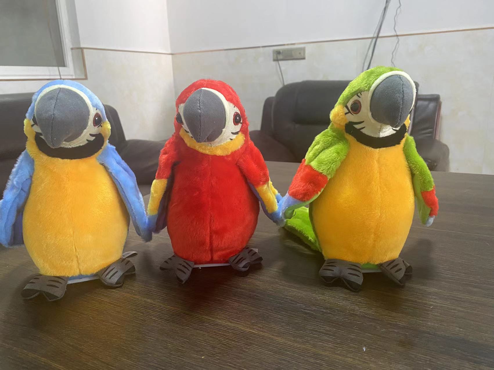 跨境新款电动毛绒玩具鹦鹉 电动录音学说话鹦鹉 扭动 扇翅膀玩具 详情图1