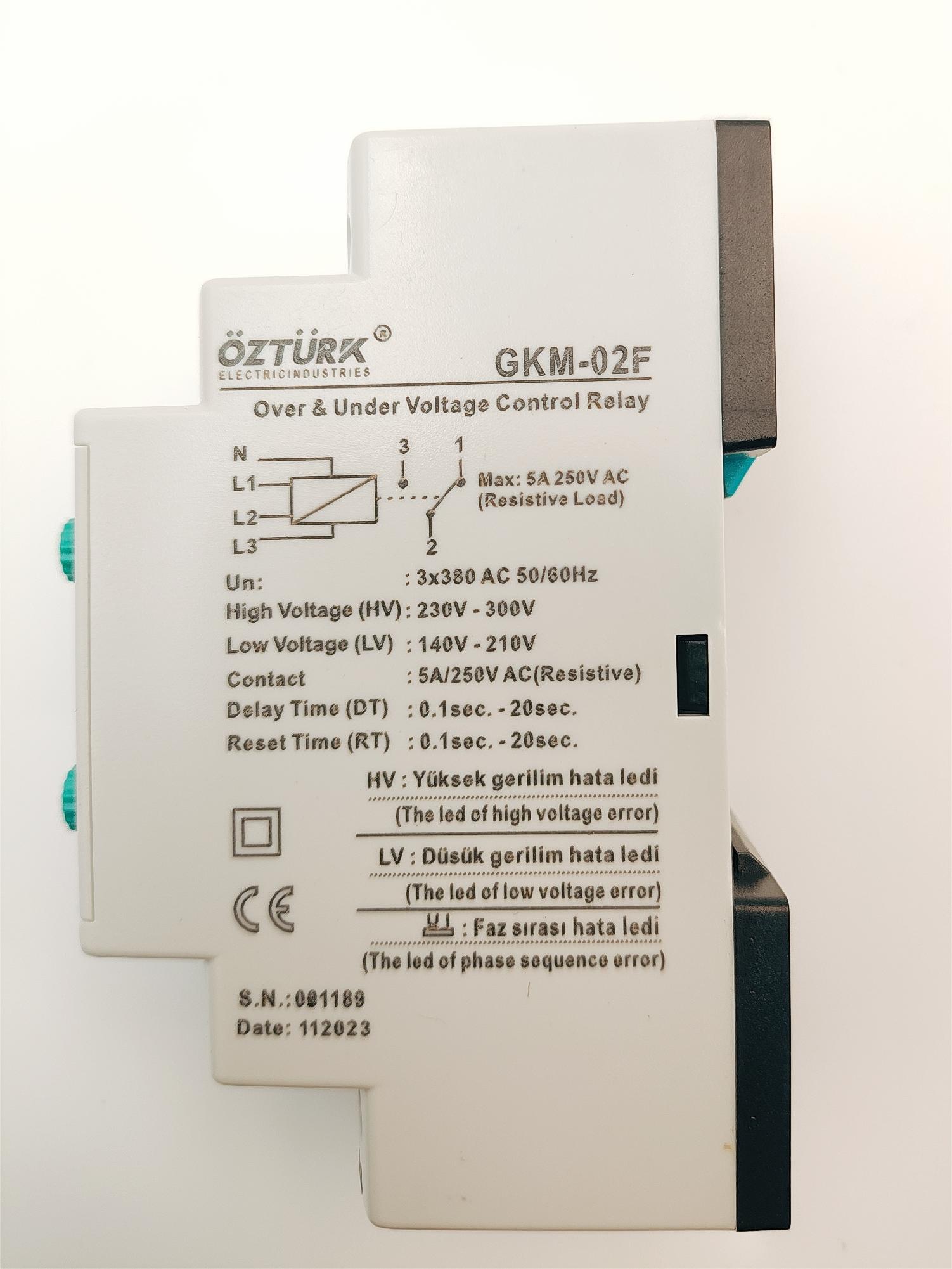 OZTURK overvoltage control relay GKM-02F details Picture