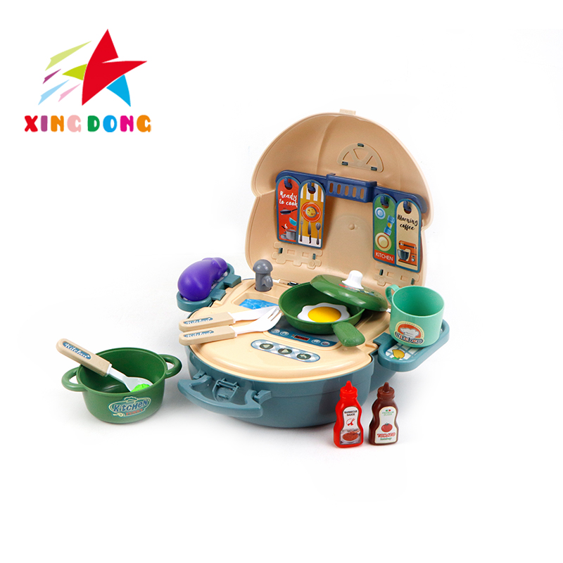 Play house, kitchen tableware, children's toys, cooking simulation tableware, children's kitchen toys, children's play packages, handbags details Picture