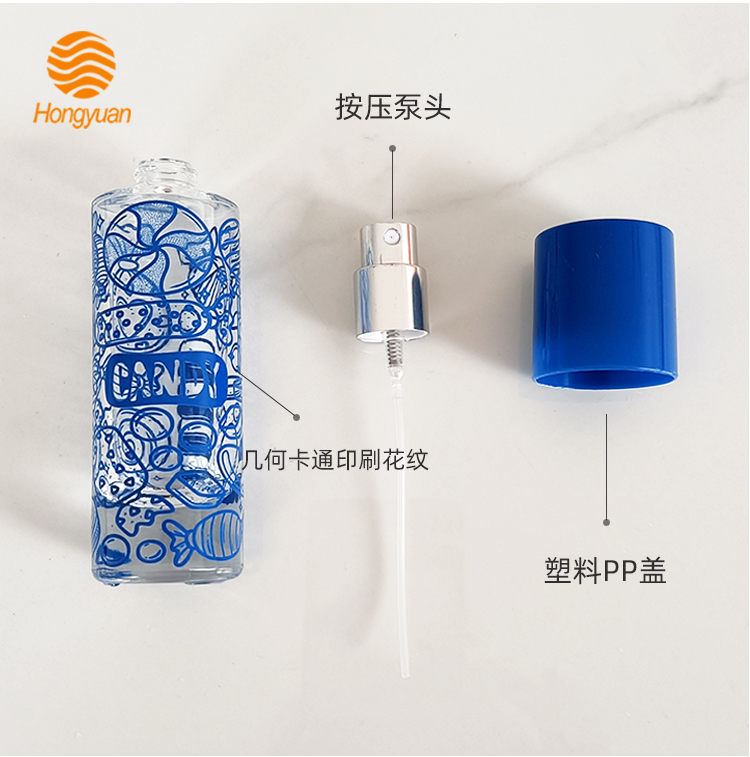 厂家30ML透明圆形玻璃香水瓶补水玻璃喷雾分装瓶螺口化妆品喷雾瓶详情3