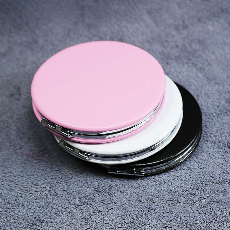 pu纯色皮革小镜子圆形方形化妆镜广告礼品赠品镜子详情图2