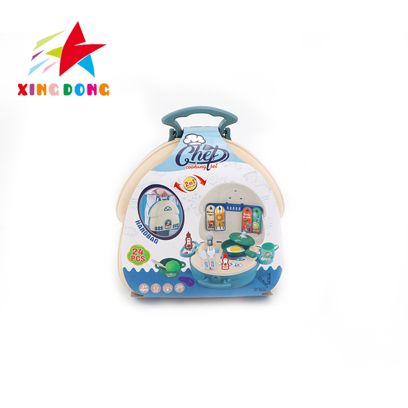 Play house, kitchen tableware, children's toys, cooking simulation tableware, children's kitchen toys, children's play packages, handbags Application Scenario