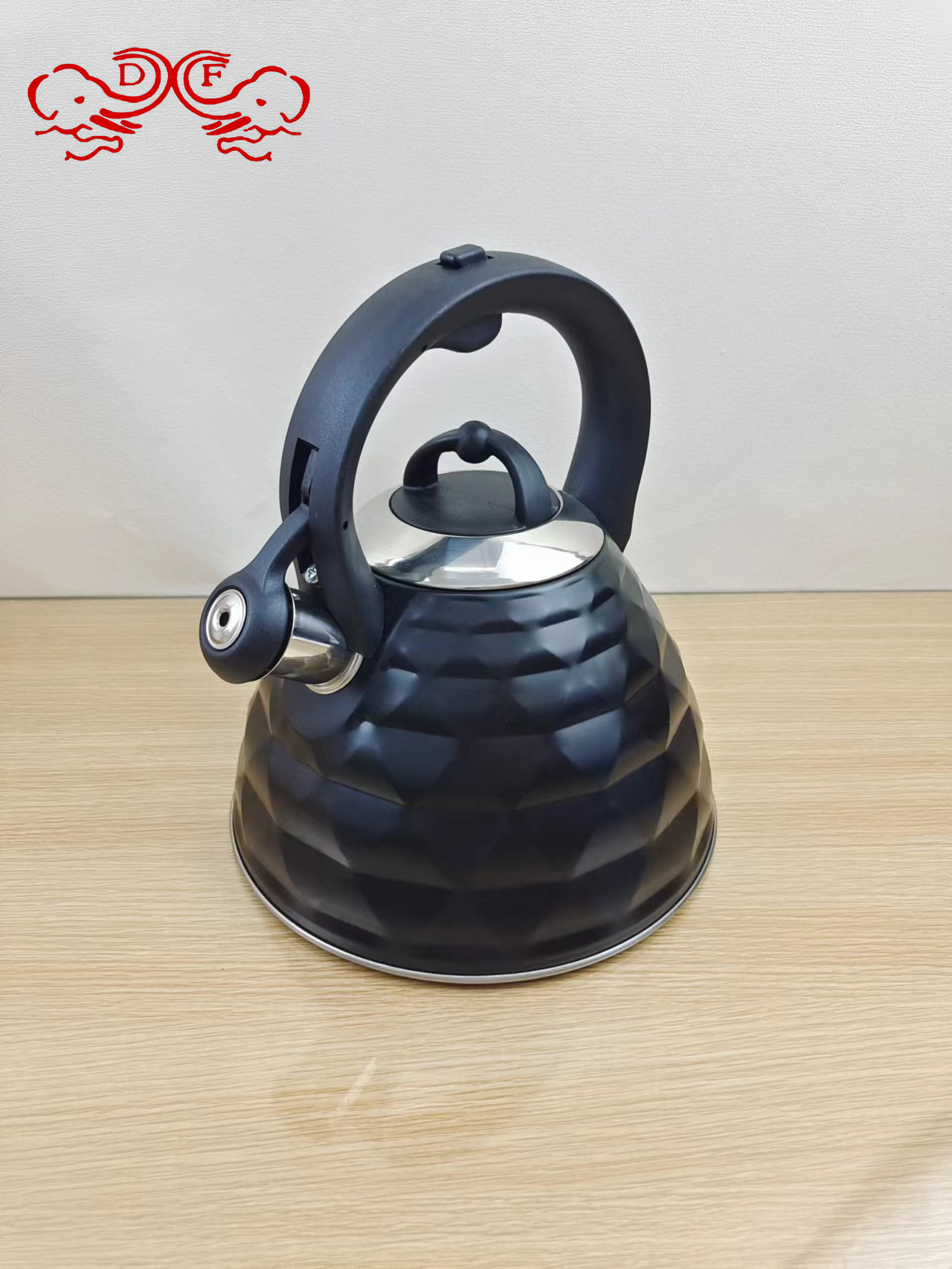 DF68376 Black diamond-patterned sounding kettle, stainless steel kettle, 3L European and American sounding kettle, universal DF TRADINGHOUSE Item Picture