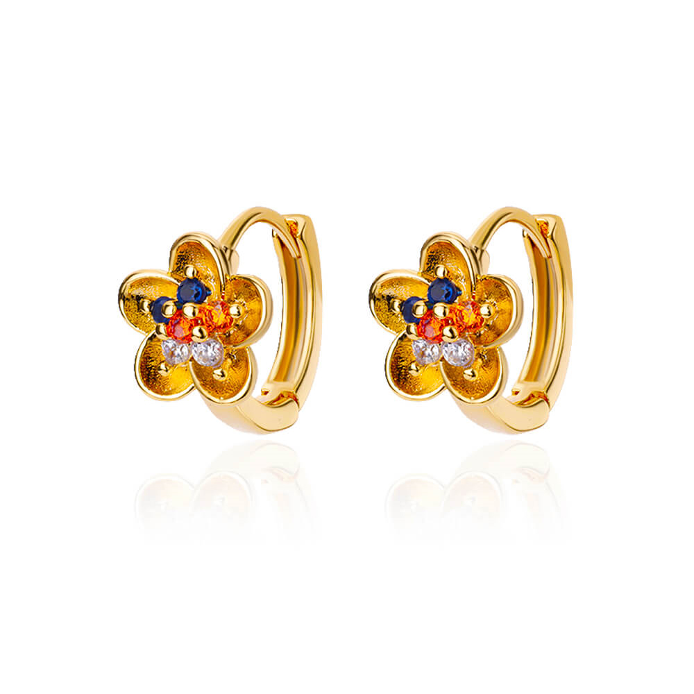 Fashionable and popular colored zircon copper ear buckles