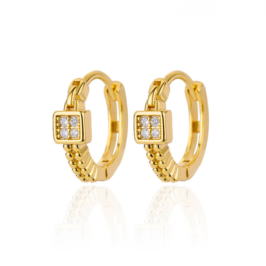 铜镶锆石耳环HY0040