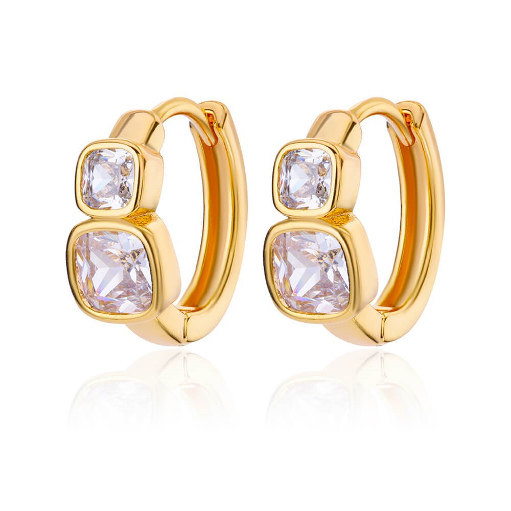 Fashionable copper-set zircon earrings HY0009