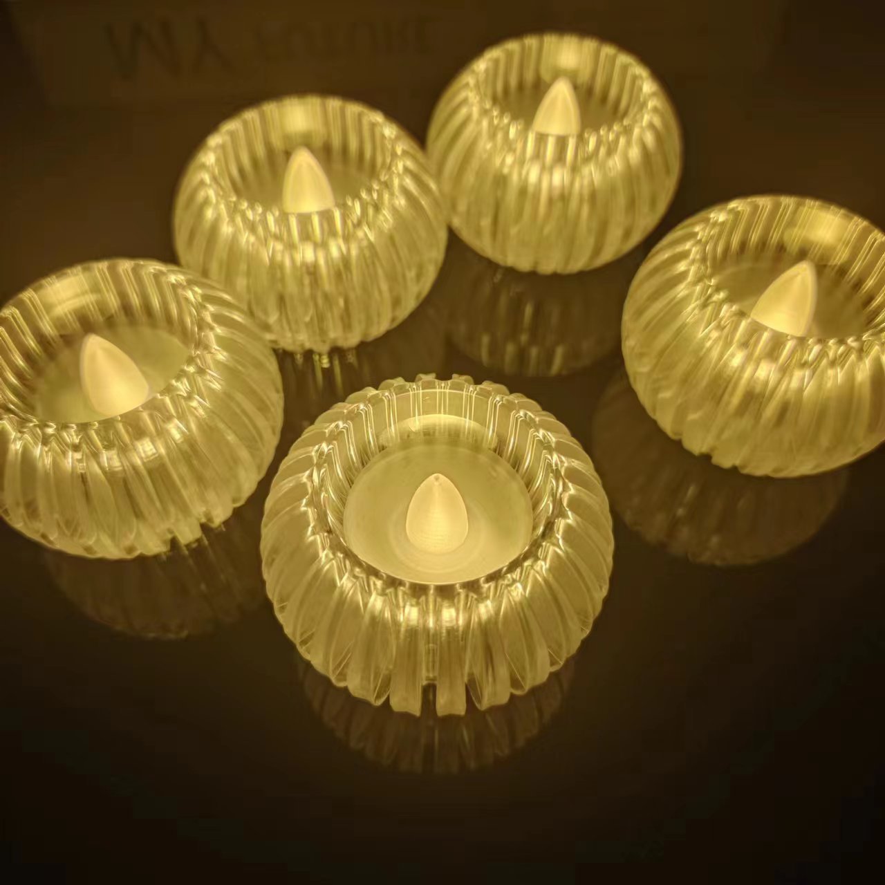 led electronic candle lamp, creative night light, vertical striped ball candle lamp