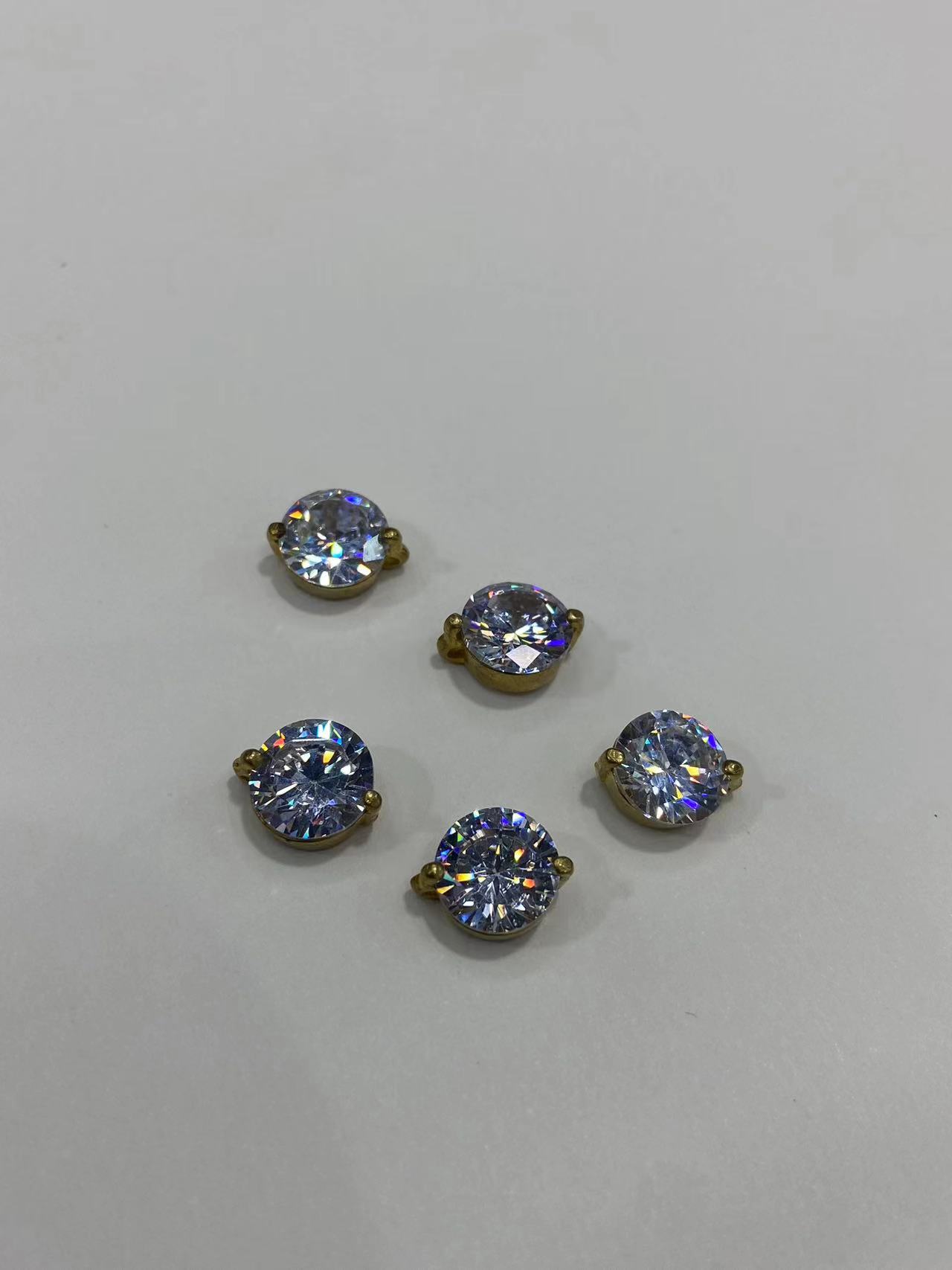 8mm round zircon copper accessory necklace accessory pendant jewelry can be made into a necklace details Picture