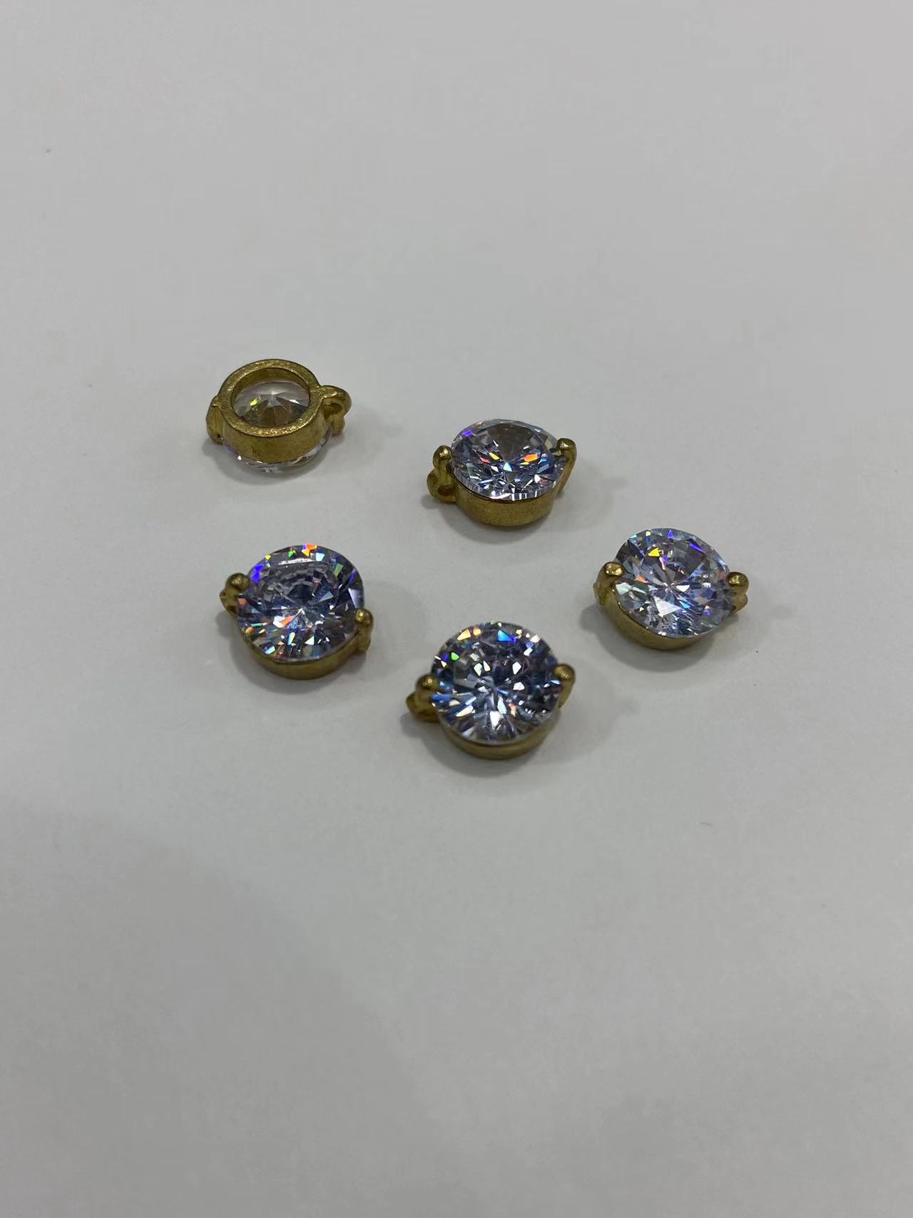 8mm round zircon copper accessory necklace accessory pendant jewelry can be made into a necklace Specification image