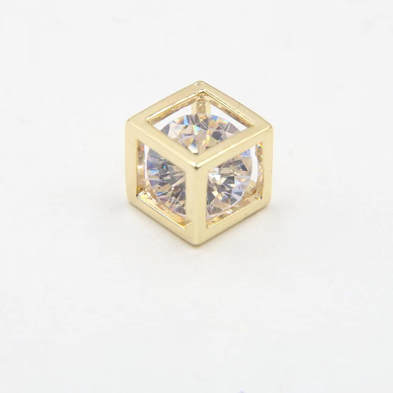 Square zircon accessory, Rubik's Cube accessory, 8mm necklace accessory pendant details Picture