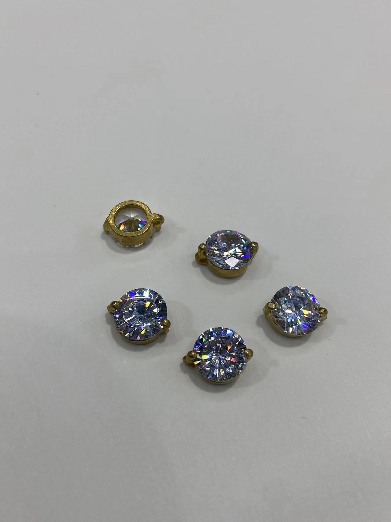 8mm round zircon copper accessory necklace accessory pendant jewelry can be made into a necklace Item Picture