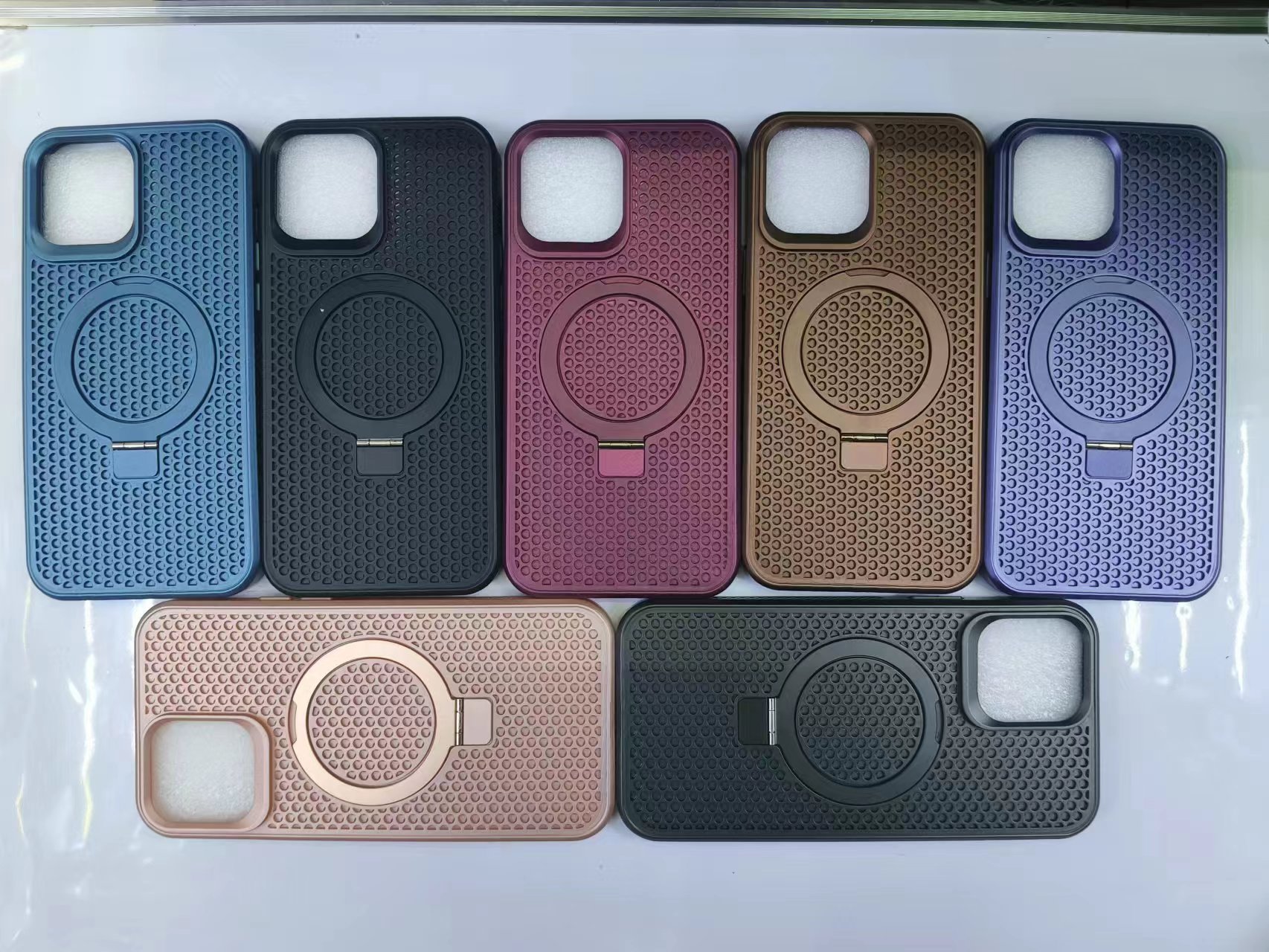 Breathable magnetic stand phone case