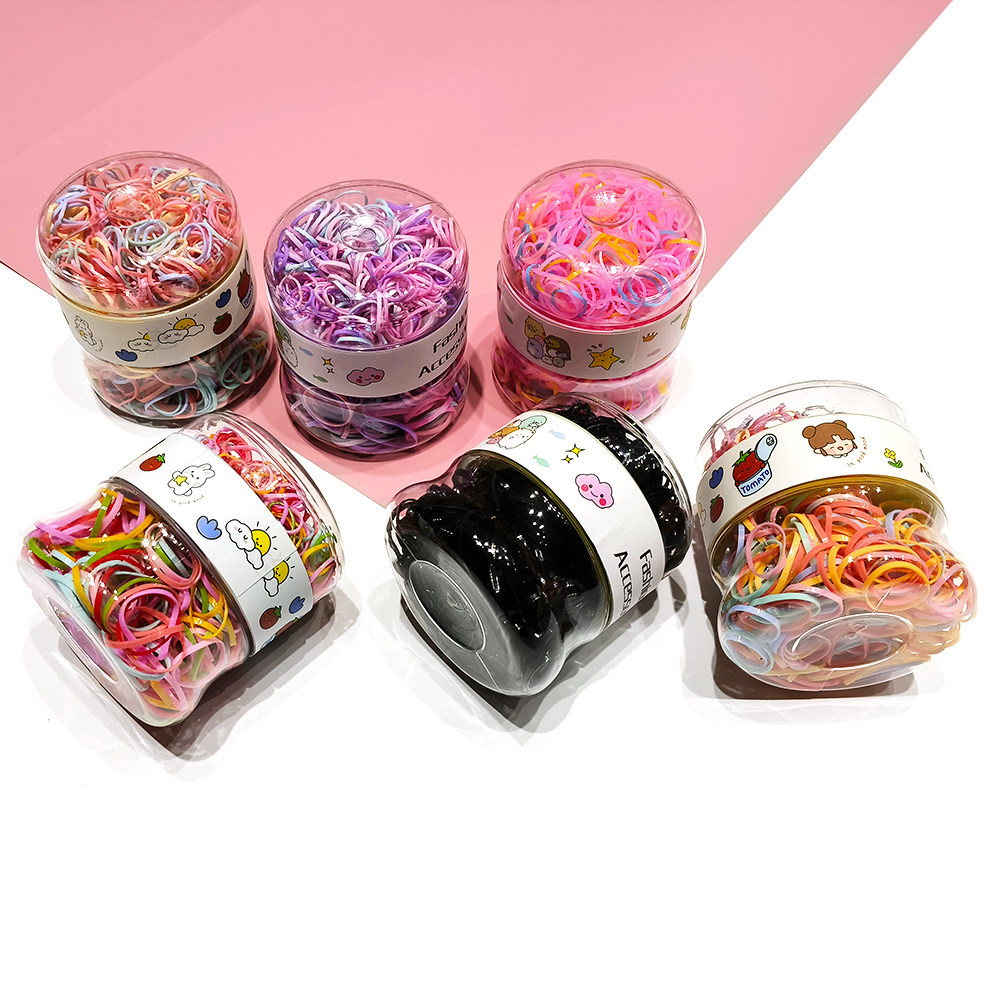 Burger Bucket Children High Elastic Elastic Band Hair Band Girls Baby Canned Disposable Rubber Band Tie Hair Cord Rubber Band Hair Accessories Wholesale details Picture