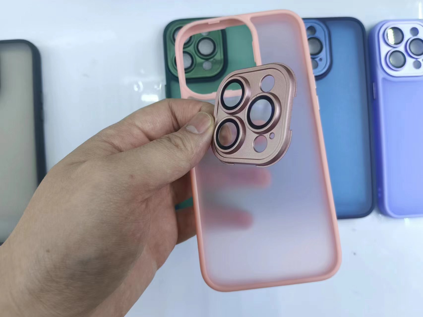 Semi-transparent matte two-in-one phone case Item Picture