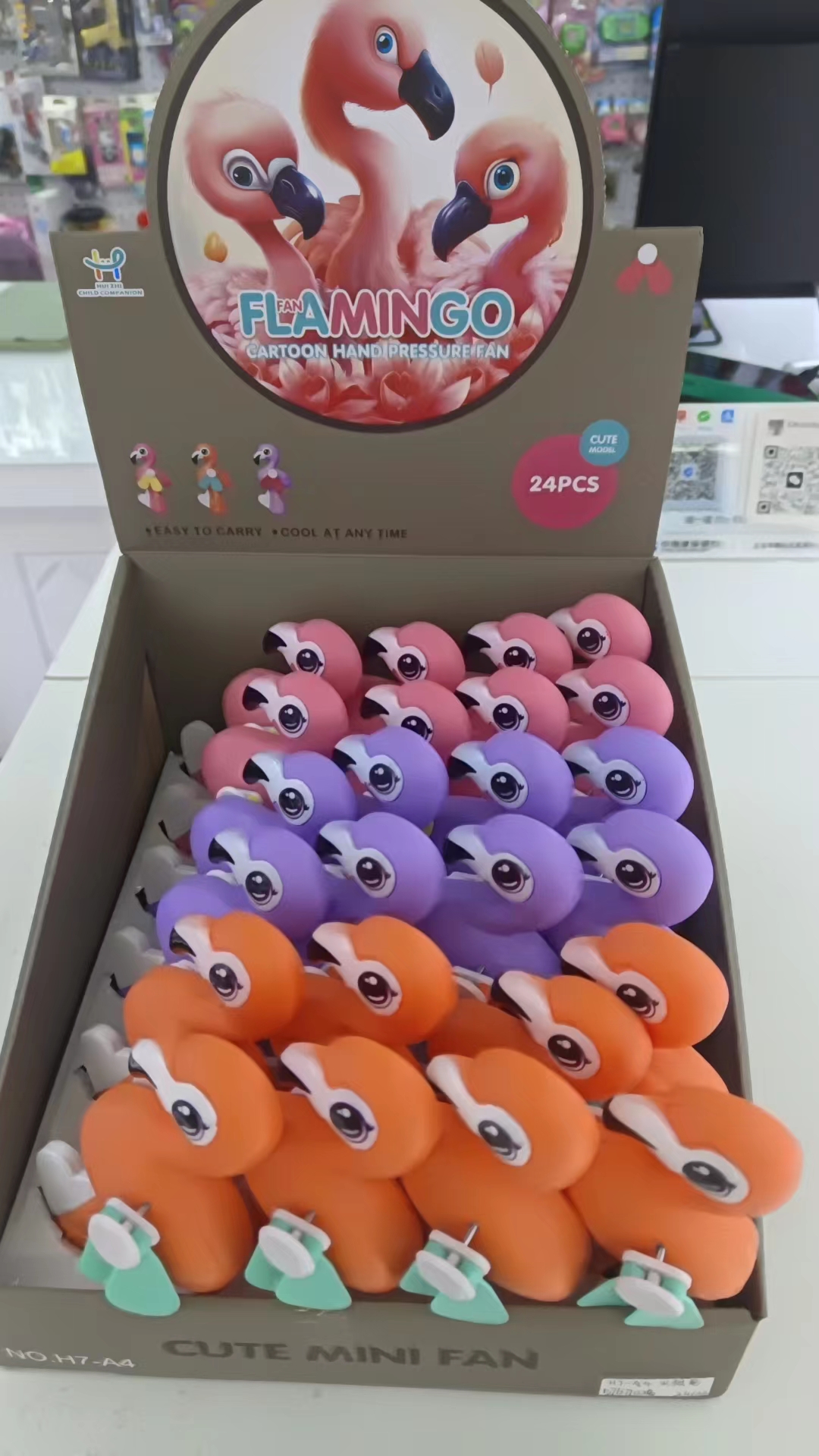 Flamingos Hand Pressure Fan details Picture