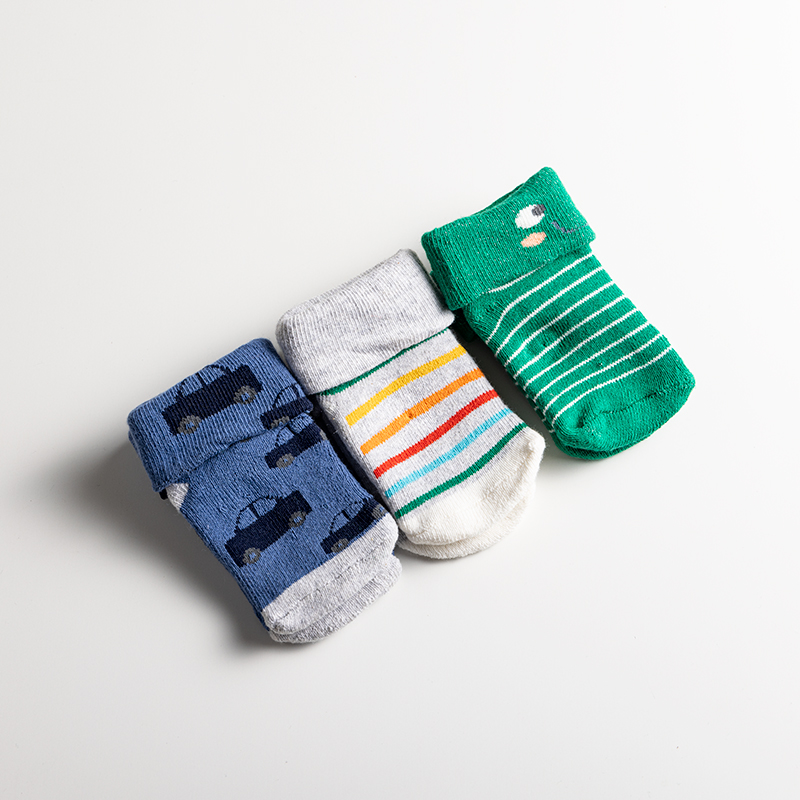 Children's socks for autumn and winter: Pure cotton baby socks for boys and girls, warm loop socks for children