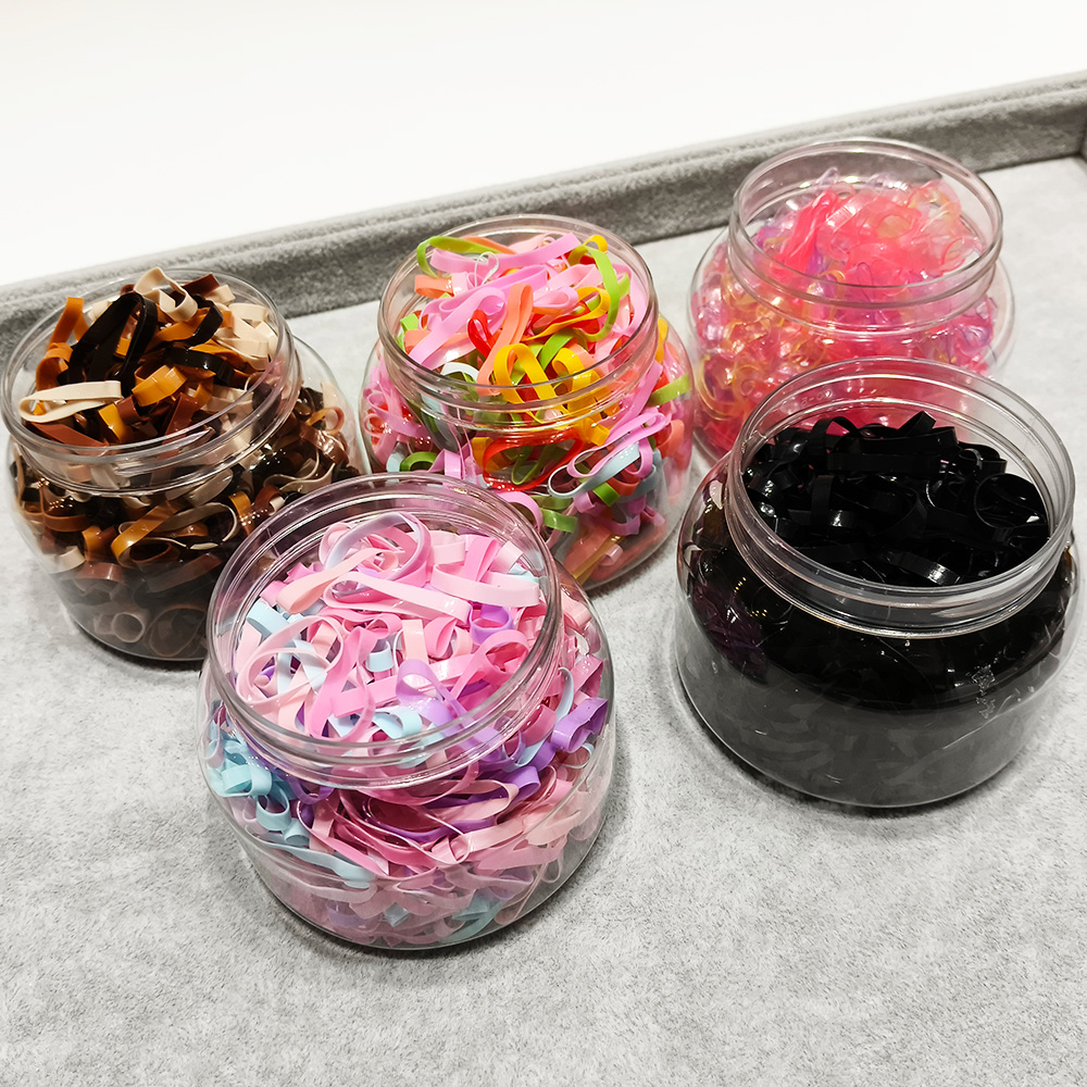 Disposable Rubber Band Large Round Canned Wide And Thick Strong Pull Endless Maillard Color Children's Hair Band Hair Cord 300+ Hair Cord Headwear Hair Accessories Application Scenario