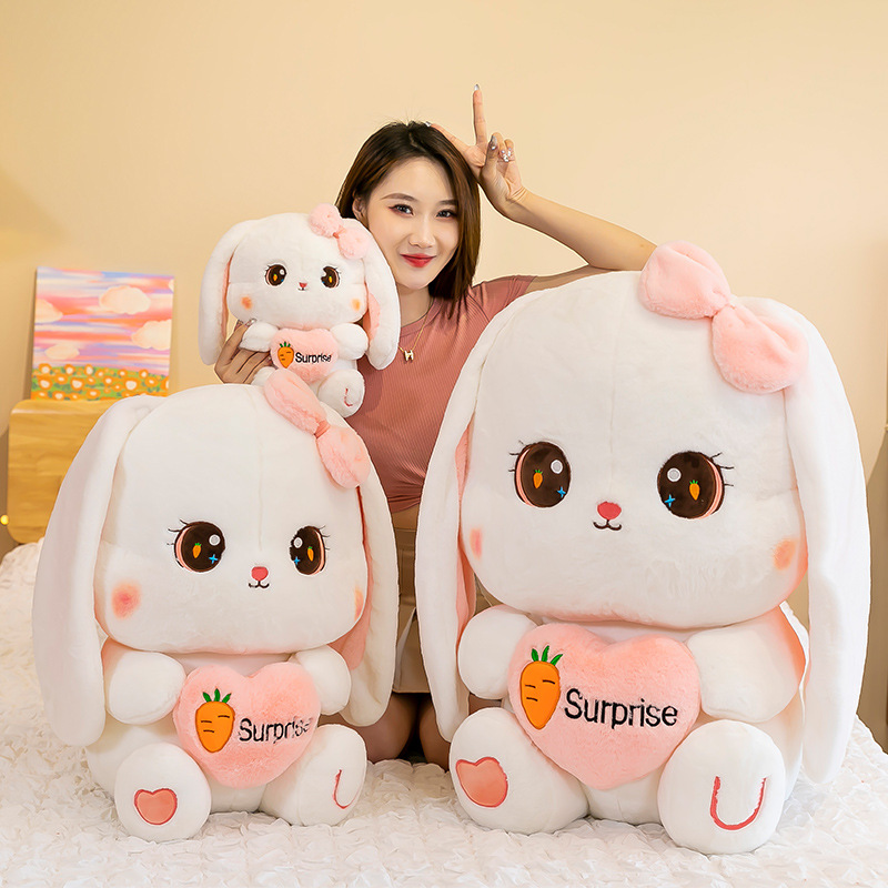 Wholesale foreign trade of heart-hugging rabbit plush toys, large drooping ear rabbit dolls, girls' sleeping pillow dolls Specification image