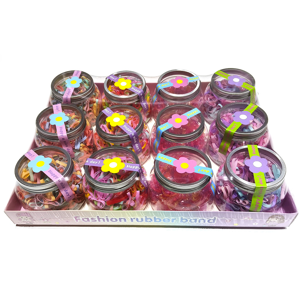 Disposable Rubber Band Large Round Canned Wide And Thick Strong Pull Endless Maillard Color Children's Hair Band Hair Cord 300+ Hair Cord Headwear Hair Accessories